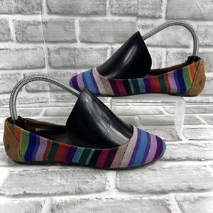 Reef Tropic Women’s 7 Rainbow Striped Ballet Flats Slip On Canvas Comfort Shoes